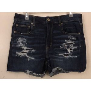 American eagle high rise torn Jean shorts